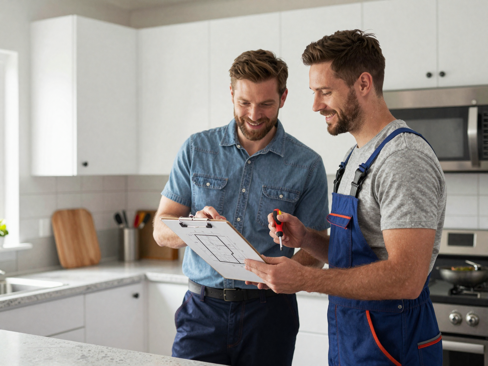 Well-lit kitchen with modern electrical fixtures and circuit breaker panel