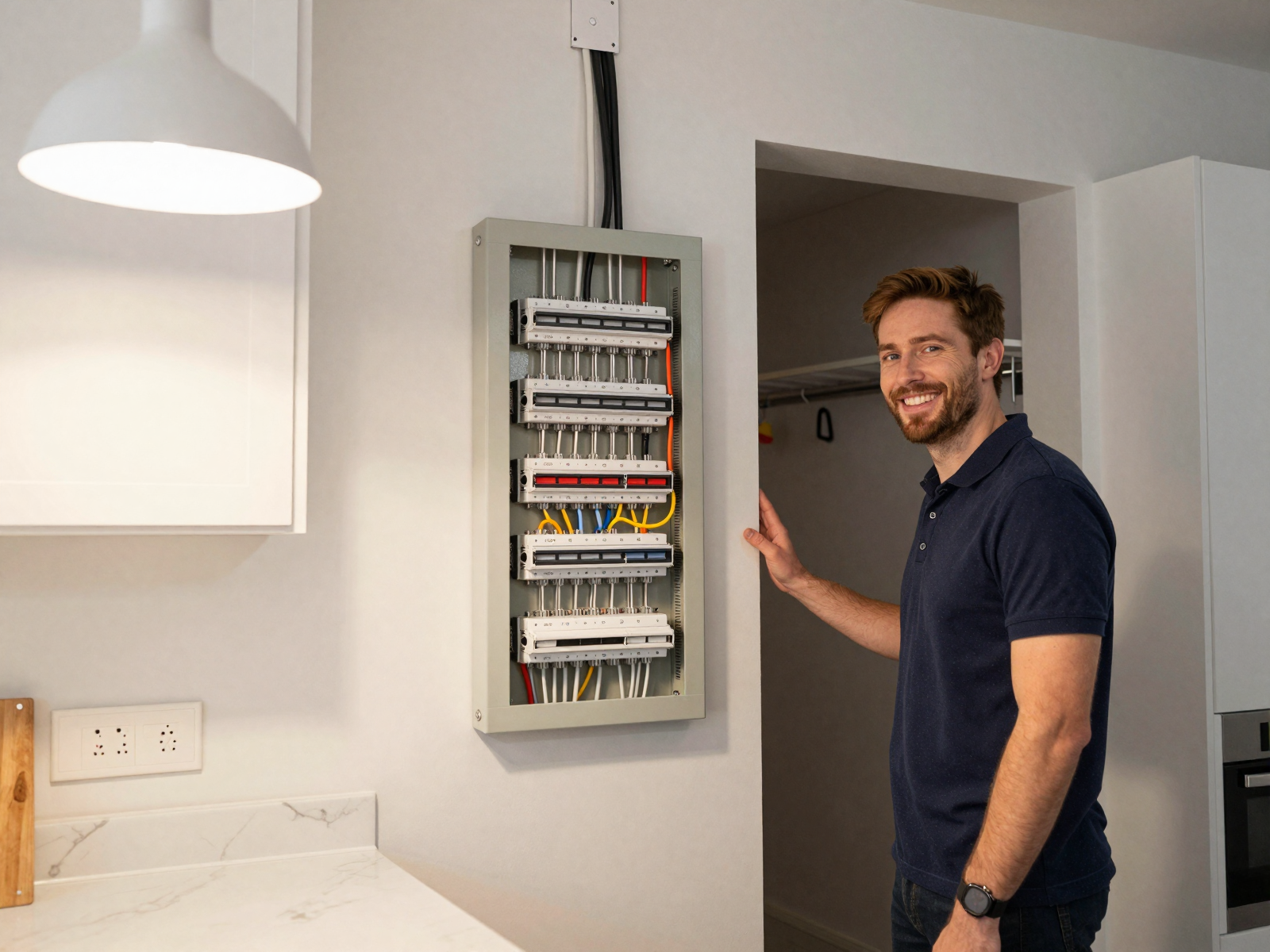 Illuminated home electrical system and service area